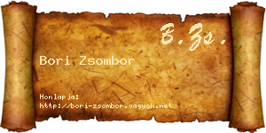 Bori Zsombor névjegykártya
